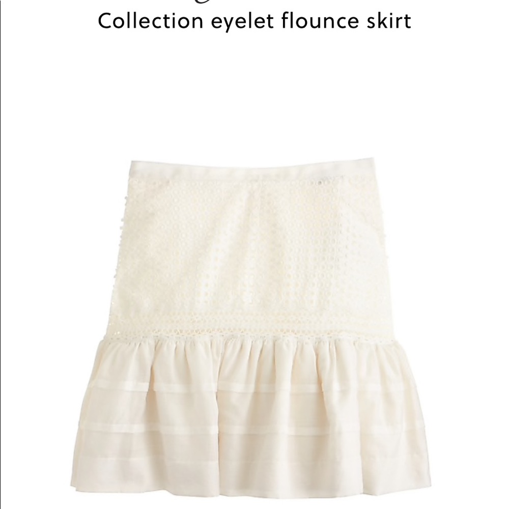 JCrew collection off white eyelet flounce skirt